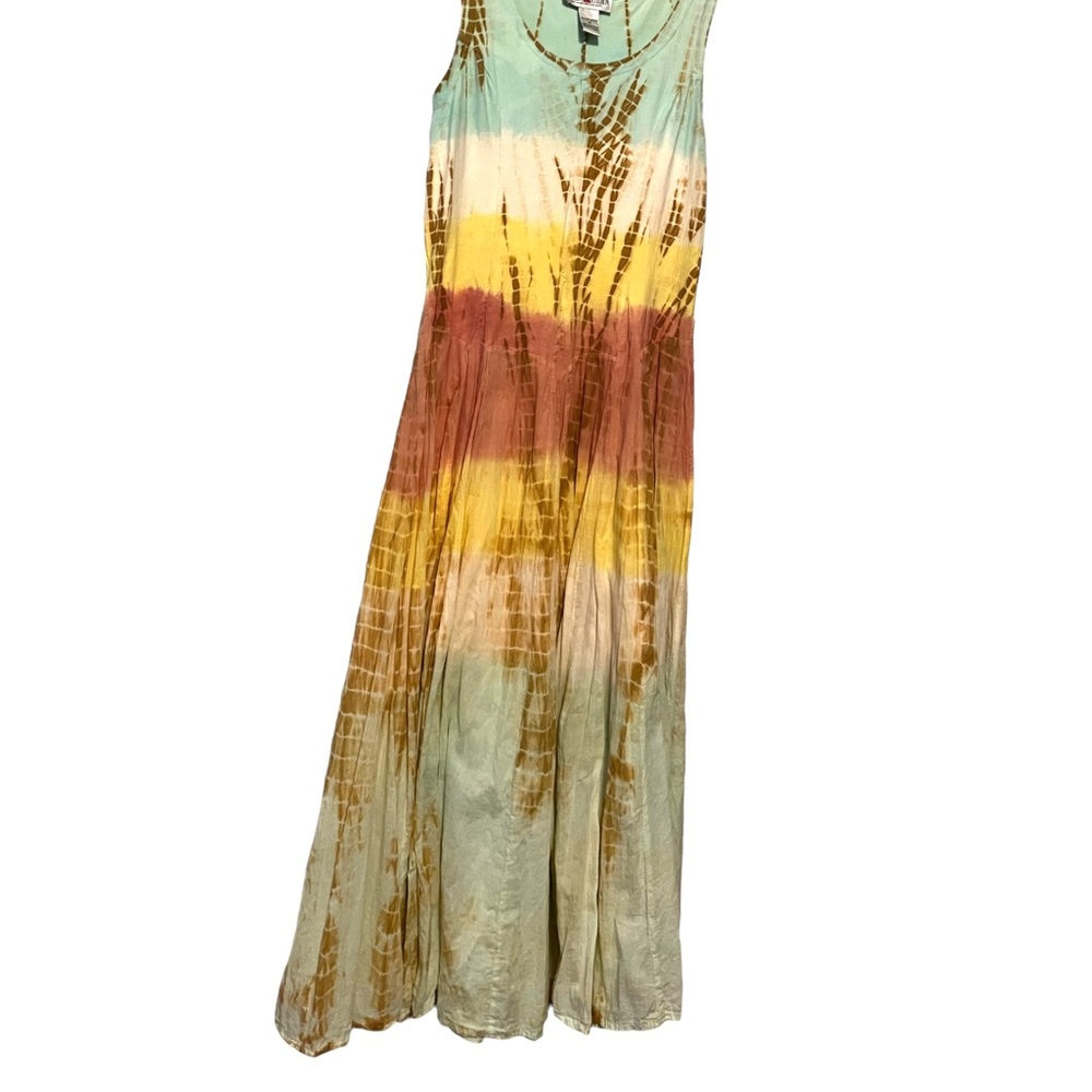 The pyramid collection boho tie dye midi hippie dress cotton